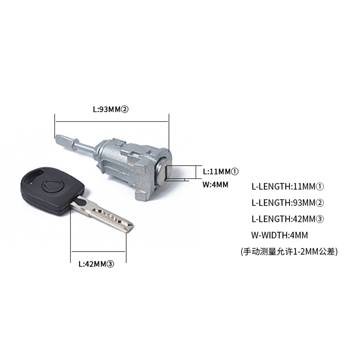 12363-28060 Linker Slot Cilinder Aluminium Legering Auto Deurslot Cilinder Voor Volkswagen Polo Bora Voor Werkplaats Gebruik