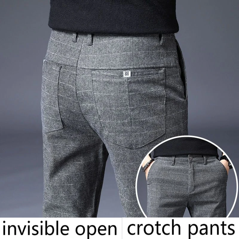 Invisible, Open-crotch Pants Men's Casual Pants Outing Dating Must-have Artifact, Outdoor, Sex Free, Sexy Men Underwear  Boxer