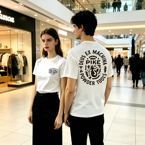 DEUS EX MACHINA Trendy Brand Printed shirt Summer High-end Light Luxury Men's and Women's Silk 100% Cotton Short-sleeved T-shirt