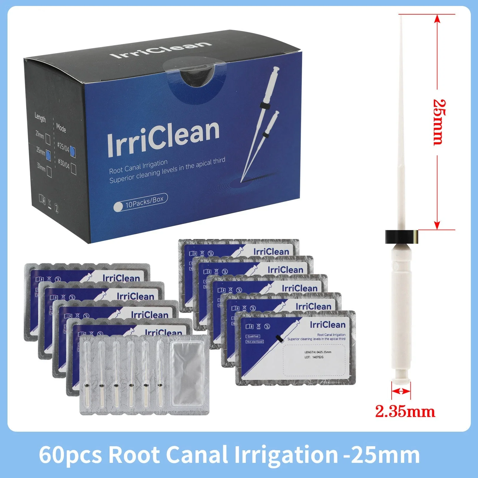 60Pcs/10Boxes Dental Root Canal Irrigation Endo File 25mm for Contra Angle Handpiece