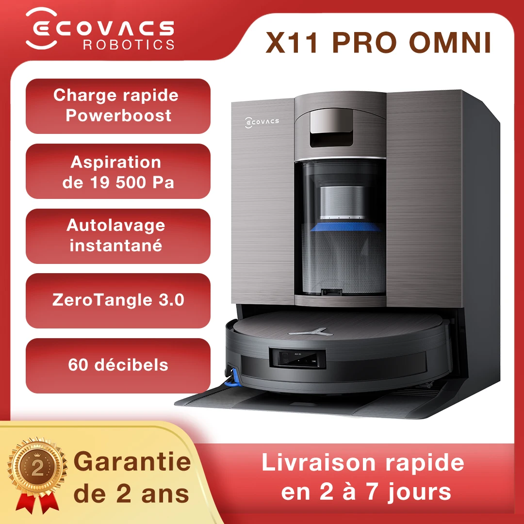ECOVACS DEEBOT X11 Omni Cyclone aspirateur de lavage Robot balayage sol sans enchevêtrement appareil ménager aspirateur sans fil puissant robot aspirateur nettoyeur laveur de sol avec station de