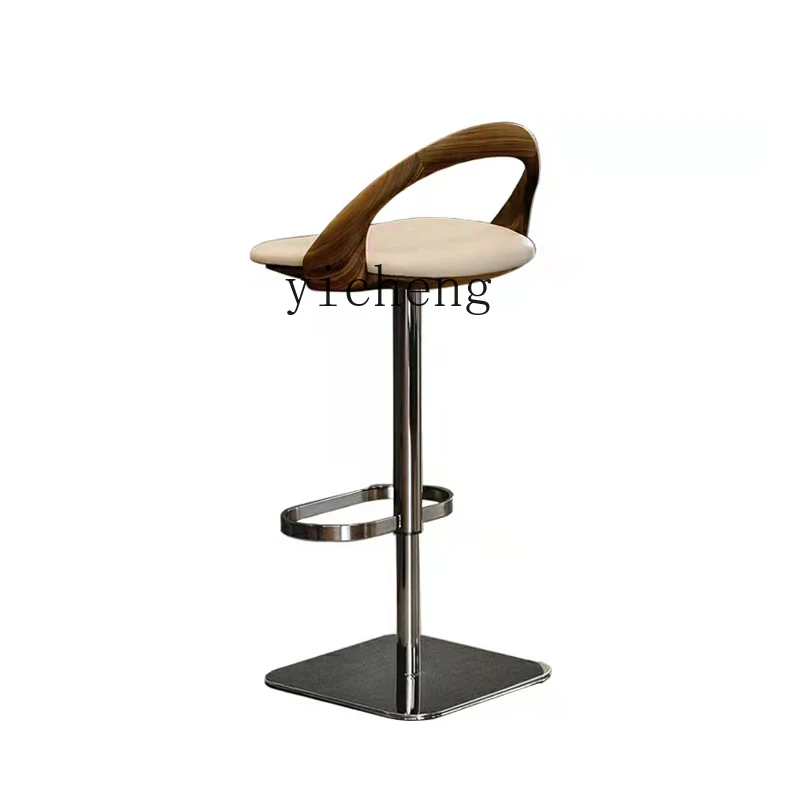 

Lifting Bar Stool High-End Ugyen Wood High Stool Solid Wood Bar Chair Minimalist Leather Island Desk Chair