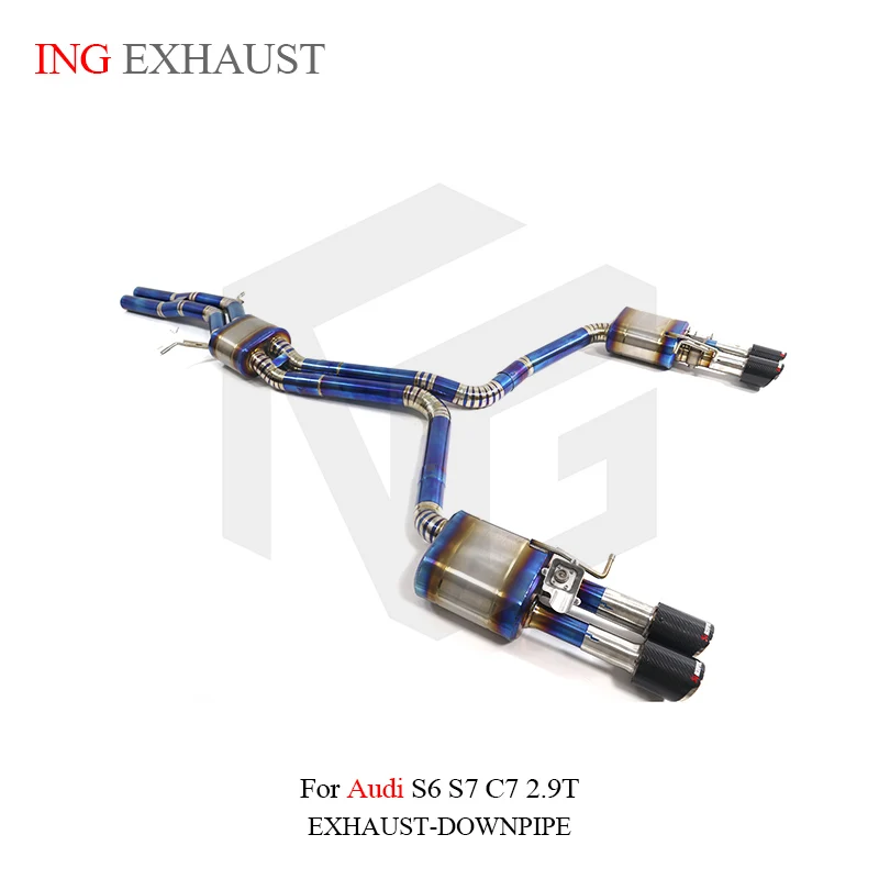 ING Performance Titanium Catback Valve Exhaust  for AUDI S6 s7 c7 4.0 Car Sections air Flow Pices de Automob Accessories System