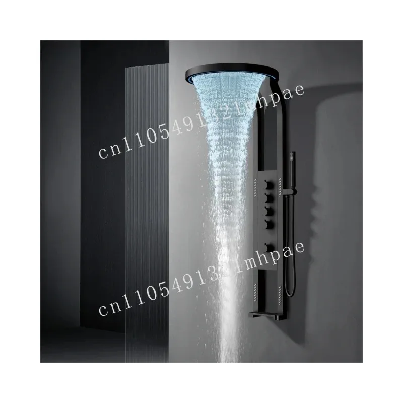 

Product Fashion High Quality Brass Wall Mounted Waterproof Rainfall Multifunction Led Light Overhead Shower Panels Bathroom