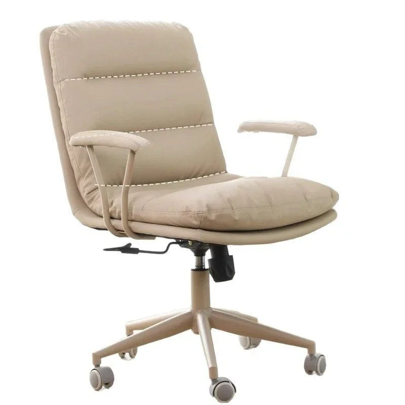 Cream book desk chair computer chair home comfort light luxury leisure office chair sedentary