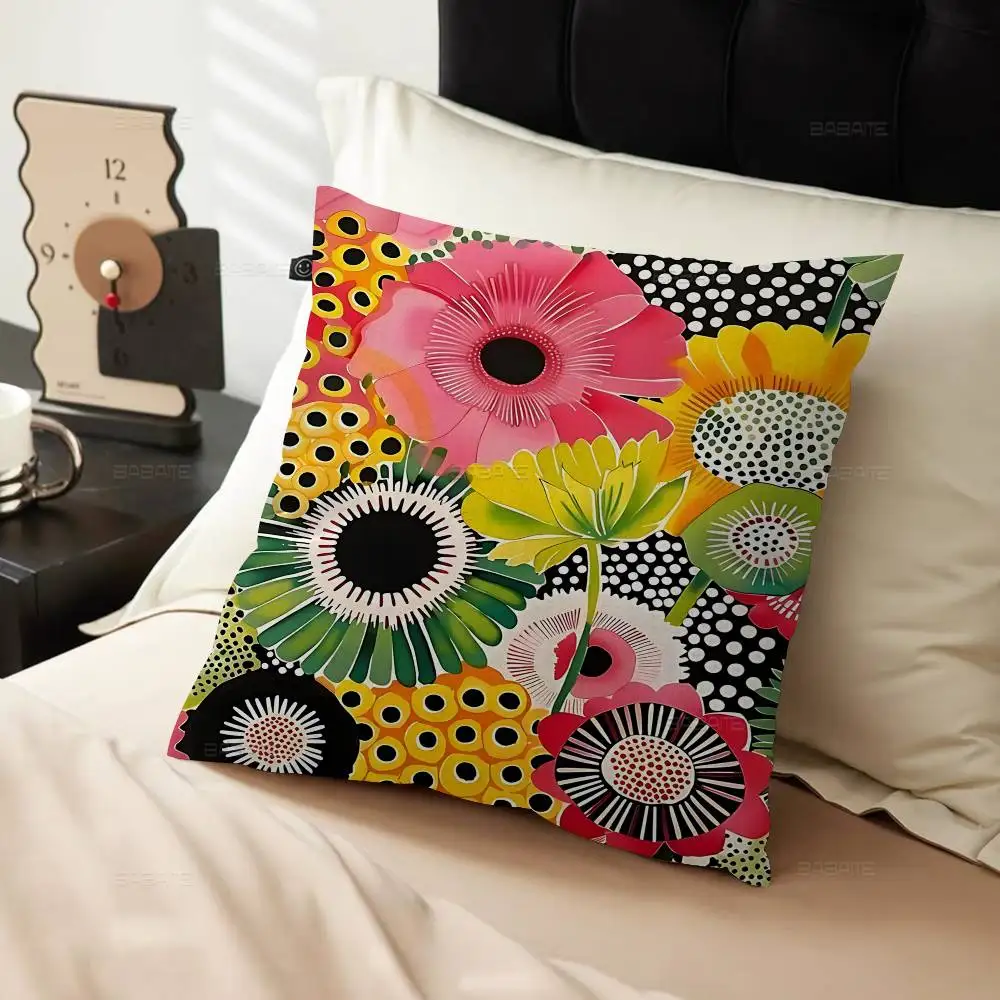 Yayoi Kusama Art Exhibition Double-sided Printed pillow cover Short plush Suitable living rooms bedrooms throw cushion cover