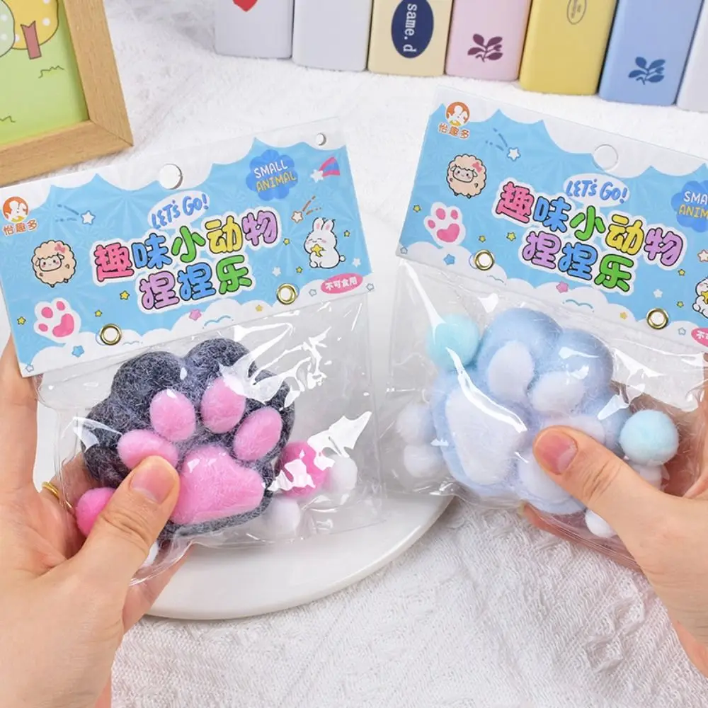 Super Large Plush Cat Paw Squeeze Toy Slow Rebound Silicone Cartoon Fidget Toy Colorful 3D Cat Paw Pinch Toy Practical Jokes