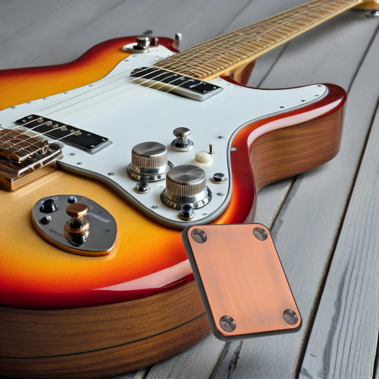 

2 Pcs Guitar Neck Plate Screw Set Reinforcement Electric Bass Lightweight Durable High Grade Material Easy Installation