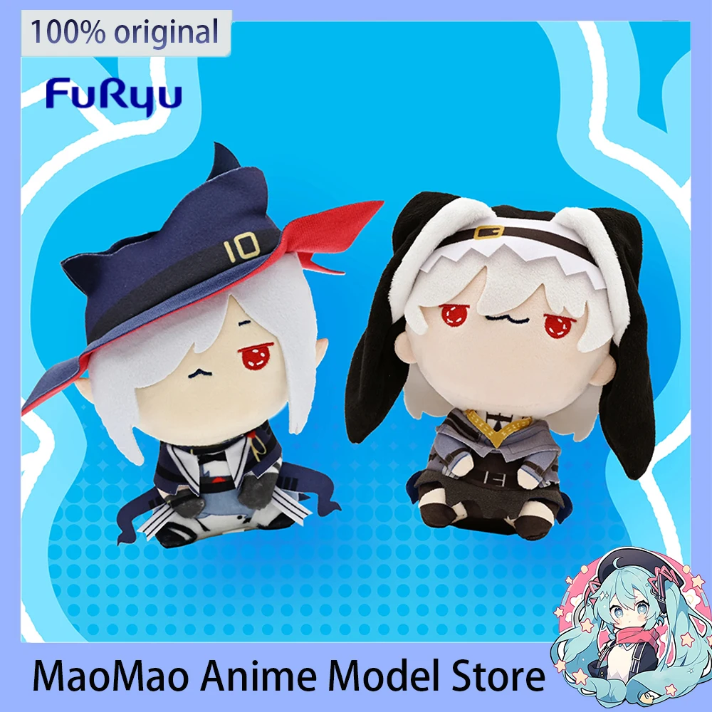 Original FuRyu Arknights MOCHIPICO Cat Mouth Plush Doll Pendant Gladiia Specter Kawaii Doll Anime Model Collectible Toys 15CM