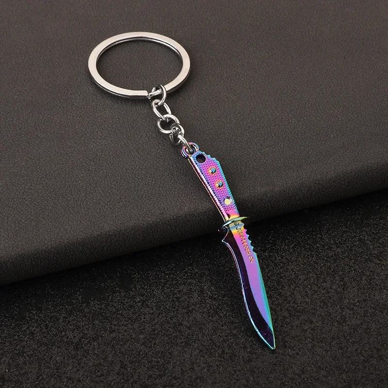 Mini Valorant Melee Reaver Keychain, Jogo Periférico Samurai Devil Dagger, Metal Chaveiro Pingente, Presente da jóia masculina, 2.0