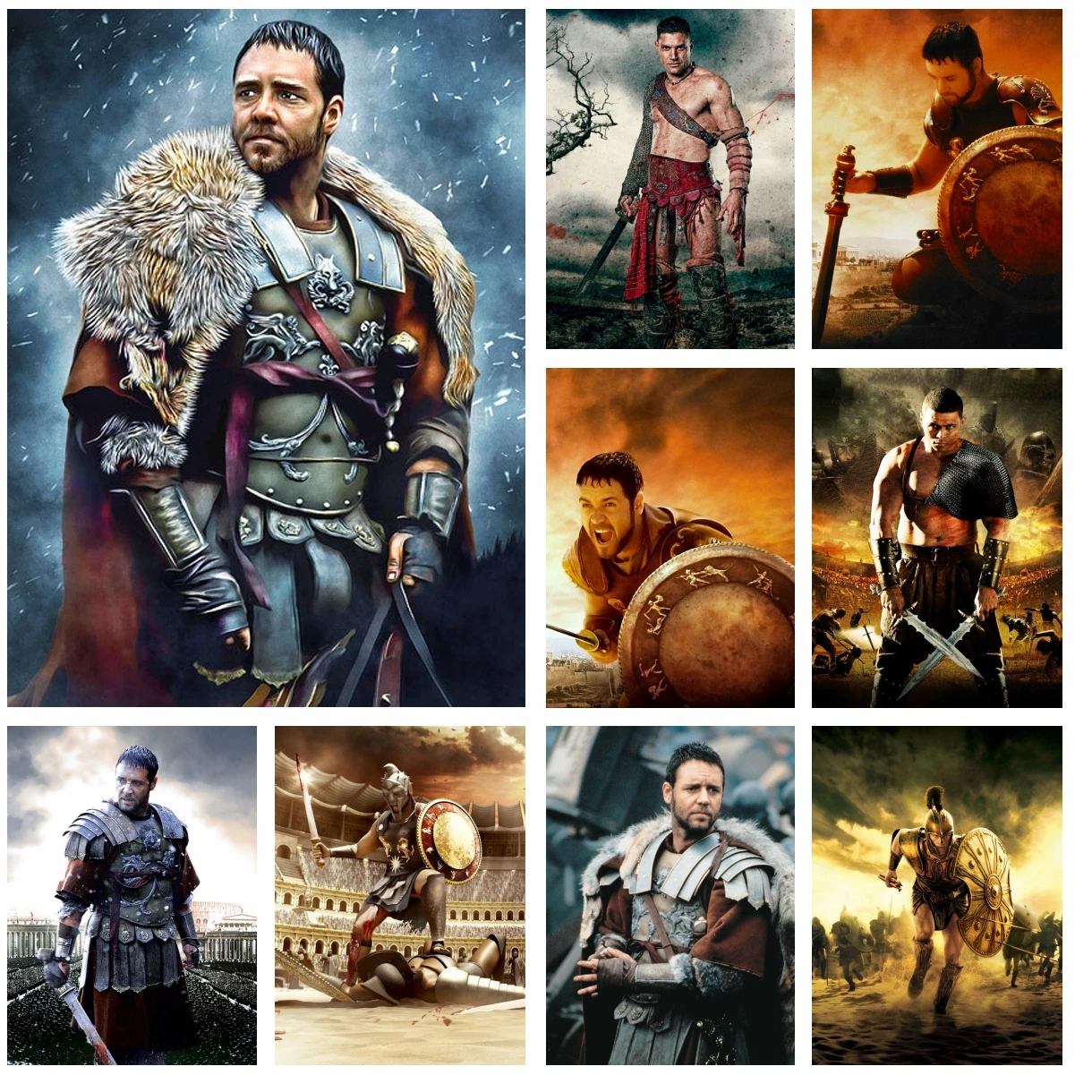 Full Drill Gladiator Film Diamond Rhinestone Painting Classic Movie Cross Stitch Kits Picture Embroidery Mosaic Bead Home Decor