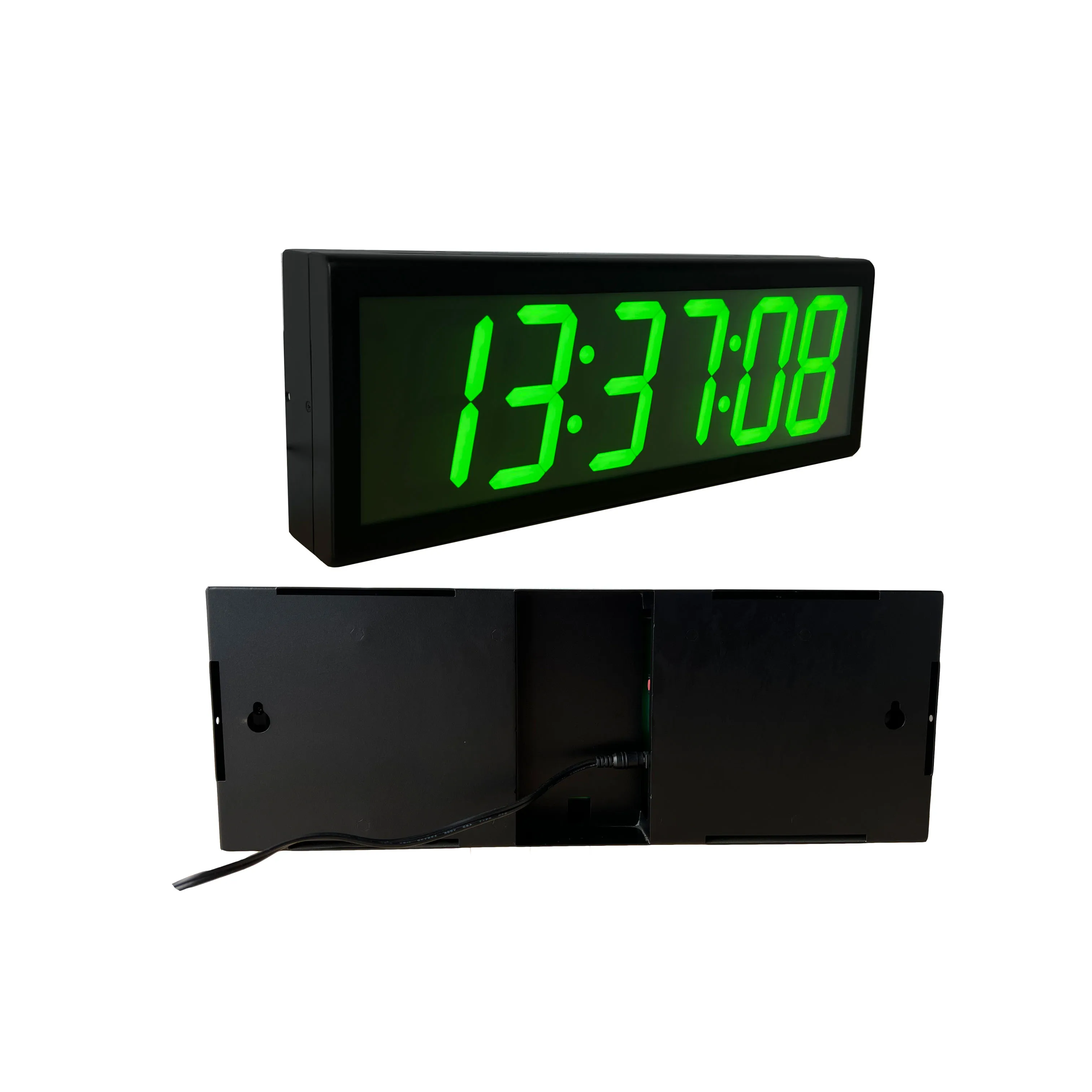 

Synchronous Wireless WiFi Clocks, 4 Inch 6 Digit, Black Metal Casing, Automatic Daylight Saving Time Change