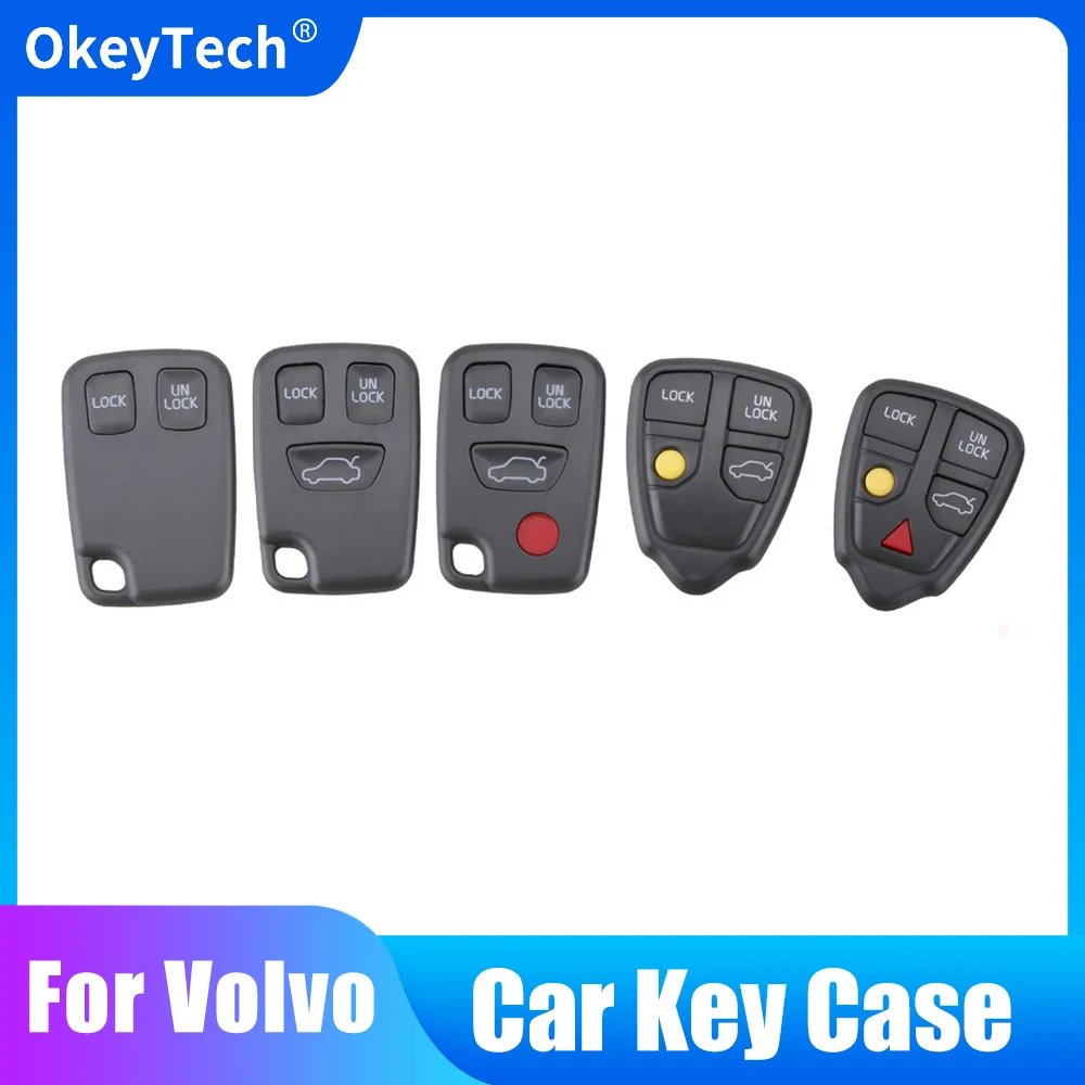 OkeyTech 2/3/4/5 Buttons Replacement Remote Car Key Cover Case Fob Shell for Volvo S40 S60 S70 S80 V40 V70 XC90 XC70