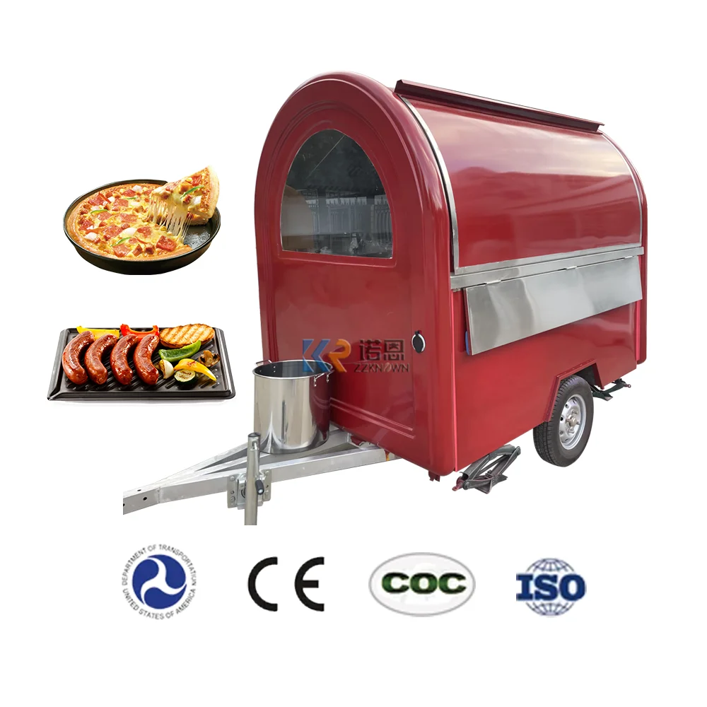 Customized Multifunctional Food Trailer Coffee Food Truck with Baking Equipment Pizza Hamburger Hot Dog Vending Cart