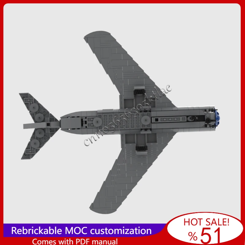 Nowy zestaw MOC Lim 5p, model myśliwca jednomotkowego, 514 elementów, do samodzielnego montażu, edukacyjny, kreatywny, zabawka dla dzieci, prezent na Boże Narodzenie.