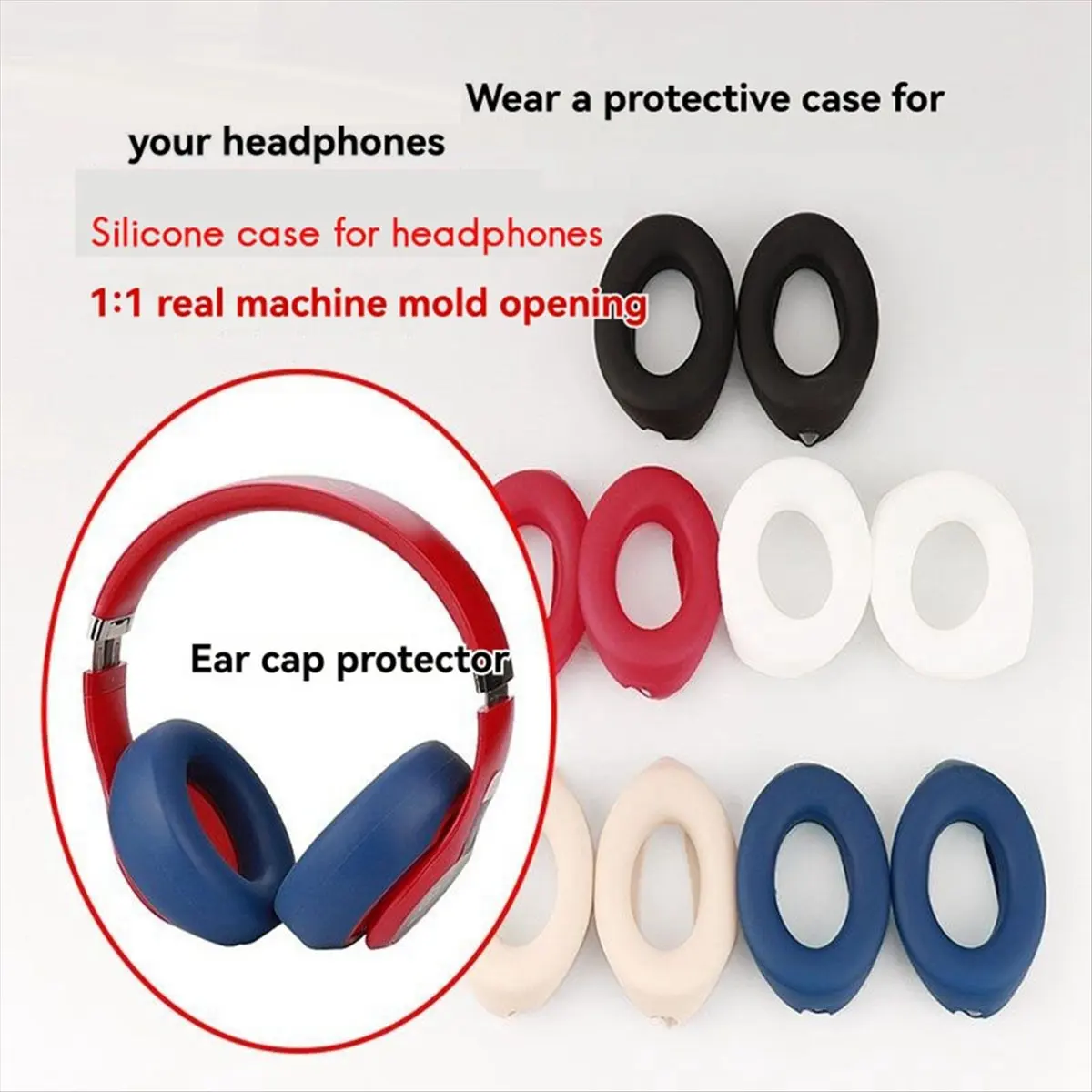 (ABDH) Almohadillas para los oídos LR + Kit de banda para la cabeza para auriculares Beats Studio 3/Studio 2.0, funda protectora de silicona, orejeras, pieza de reparación de la banda para la cabeza B