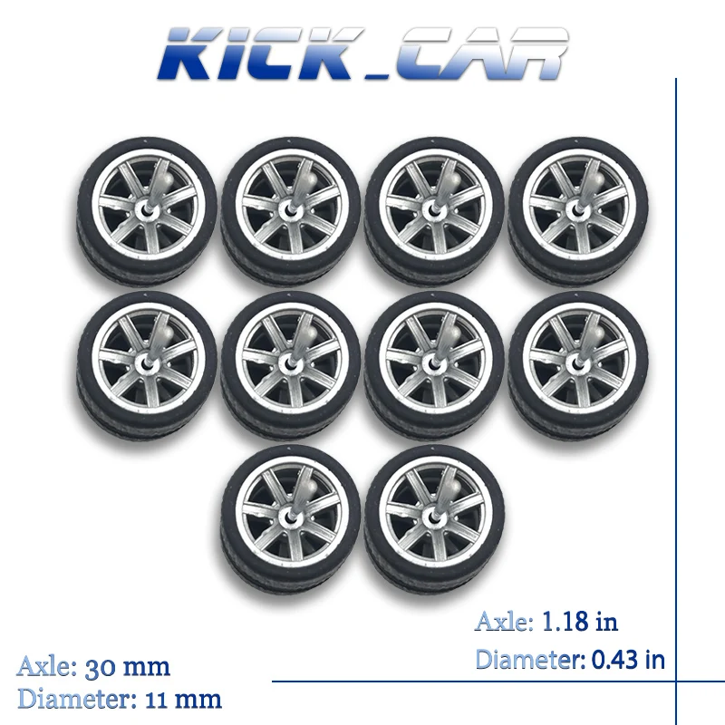 1/64 Wheels Tires KicarMod ABS Colorful Vehicle Toy Wheels for Diecast Model Car Hot Wheels Hobby Modified Parts 5 set/pack