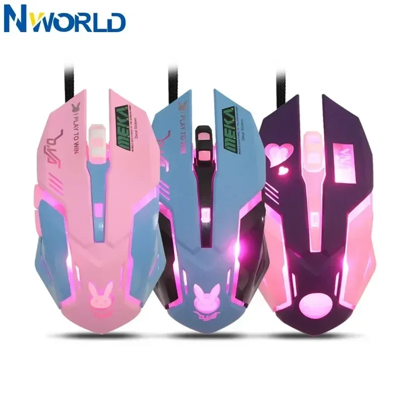 NEW LED Backlight Gaming Mouse Computer Accessory Breathing D.VA Reaper Wired Computer Mouse, Suitable for Overwatch PC Gamers.