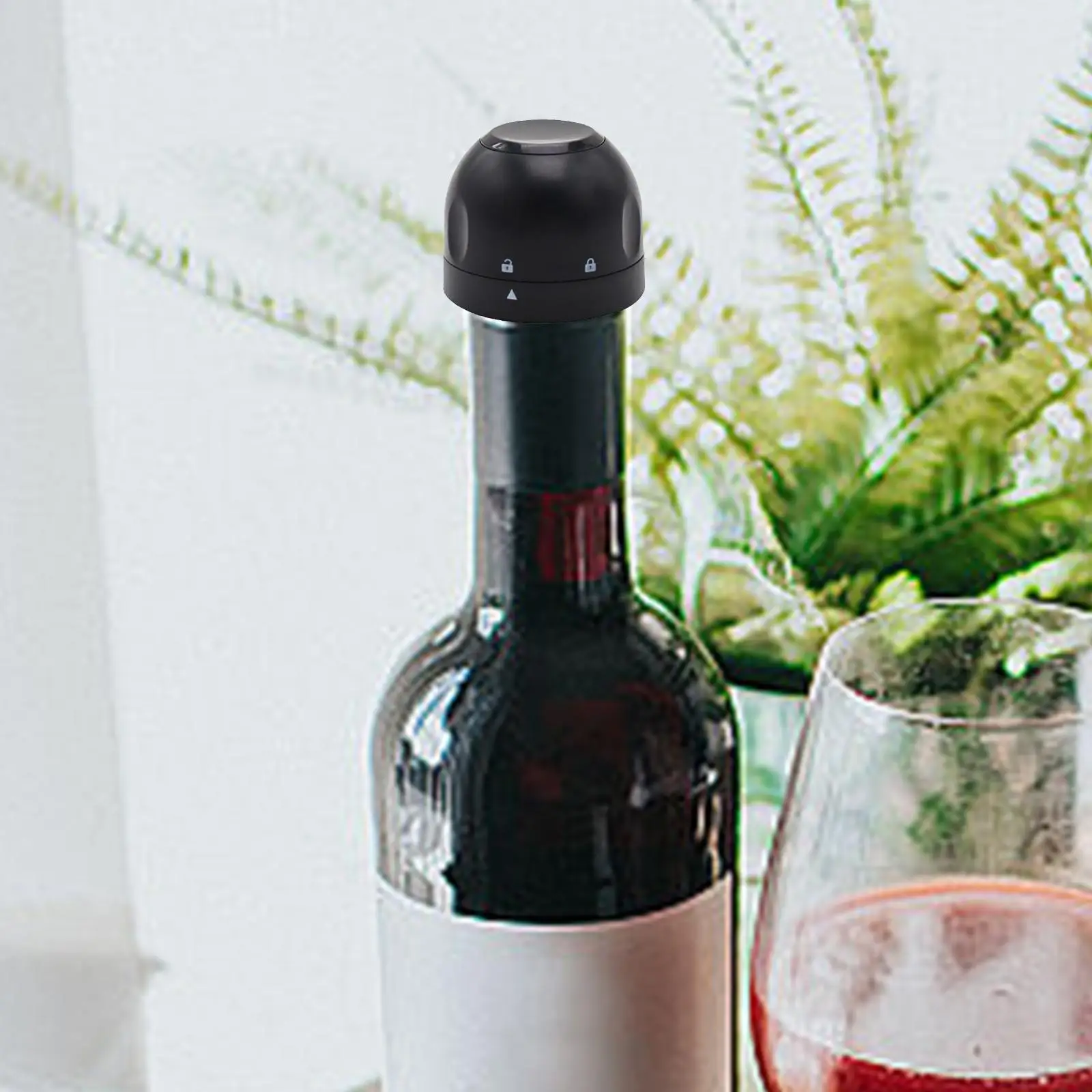 Airtight Wine Bottle Stopper Plug Sealer with Silicone Reusable Corks Cap for Champagne Sparkling Drinks Fresh Storage