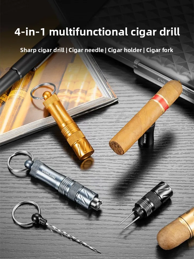 CF-25D Stainless Steel Cigar Diamond Cutter – Multi-Functional Sharp Blade with Hidden Needle | Portable Cigar Accessory Tool