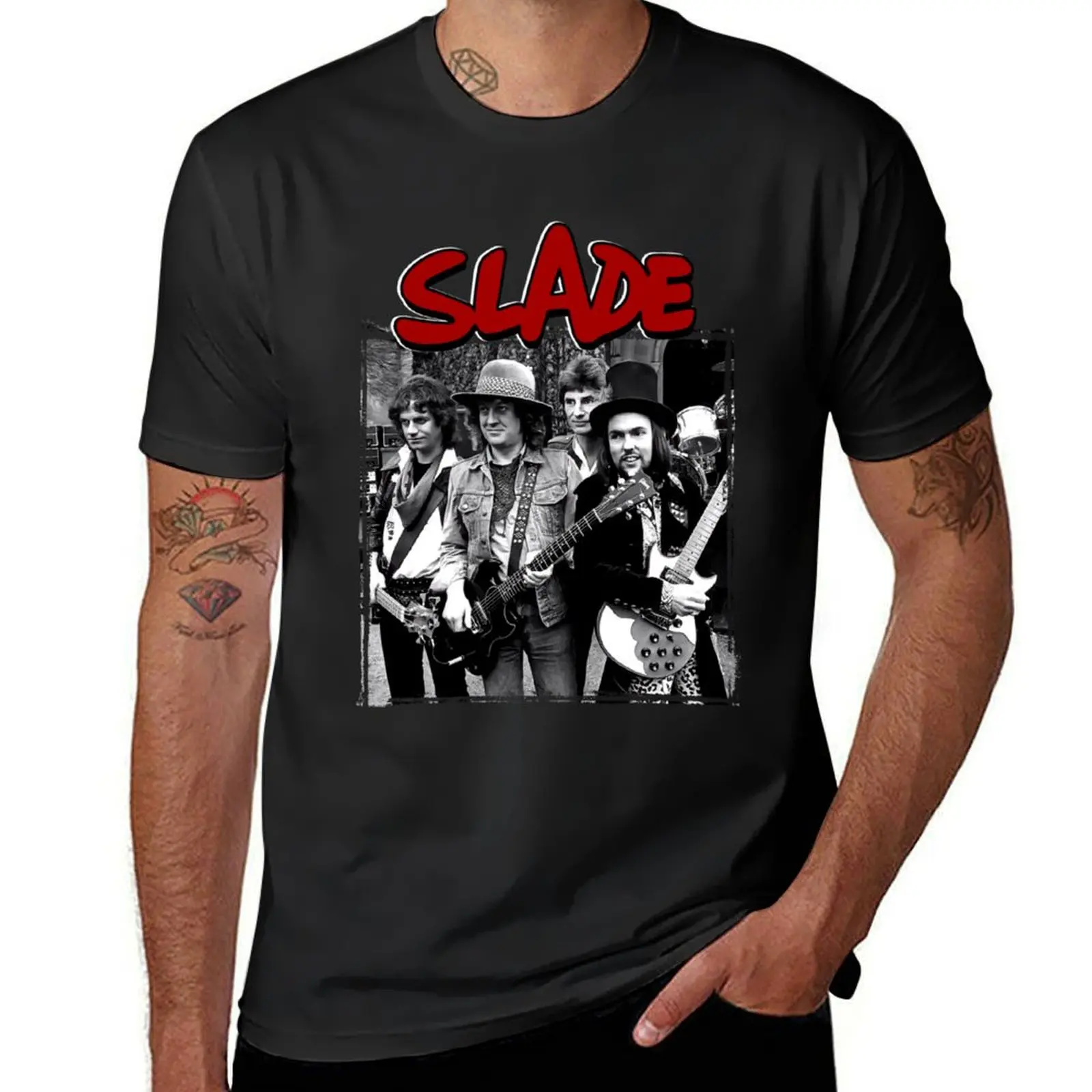 

Футболка Slade Band Glam Rock, индивидуальный дизайн вашей собственной быстросохнущей аниме одежды, тяжелые футболки для мужчин