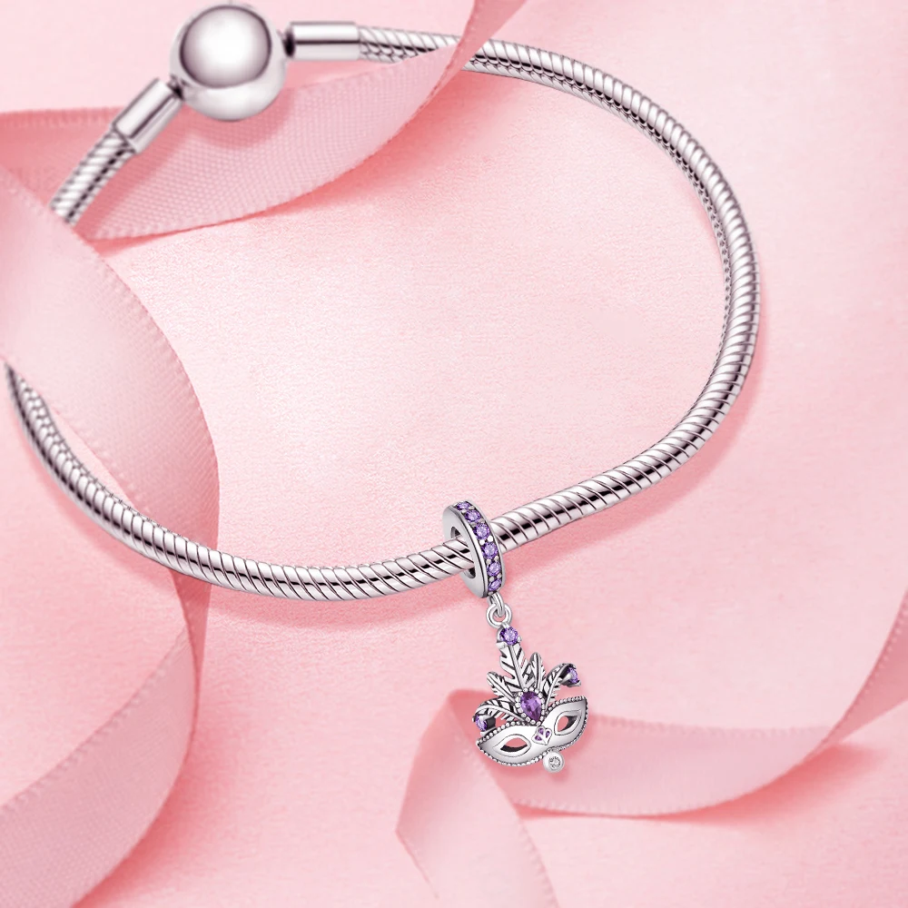 2025 nuevo colgante de cuentas de fuegos artificiales de plata 925 compatible con Pulsera Original Diy para mujer joyería colgante de corazón rosa DIY regalo del Día de San Valentín