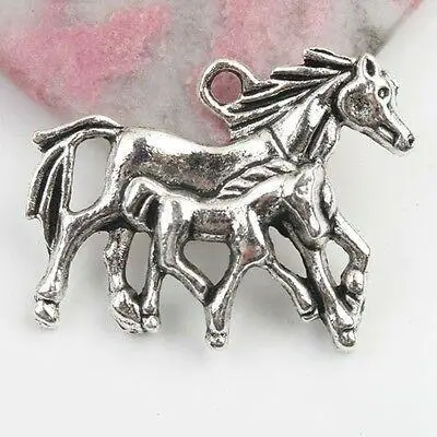 6pcs 30x21mm ,hole:2mm Tibetan Silver horses design charms EF0055