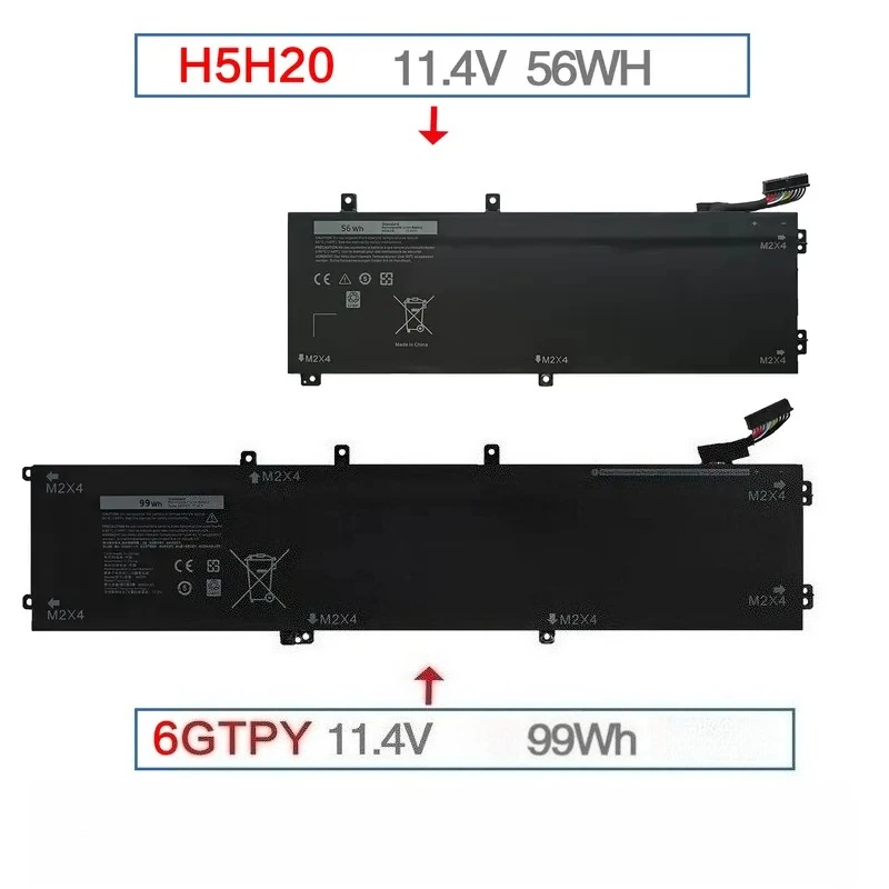 H5H20 6GTPY Battery For P83F Inspiron7591 7590 XPS15 9560