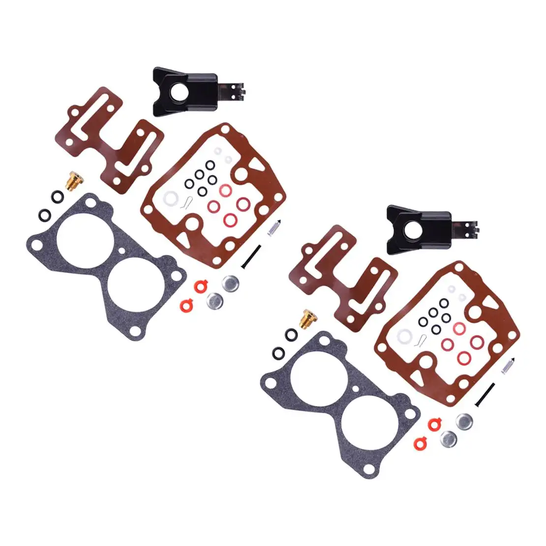 

434888 435443 439076 18-7046 2 Sets Carburetor Repair Rebuild Kits 390055 392550 398526 Fit for Johnson Evinrude V4 V6 Crossflow