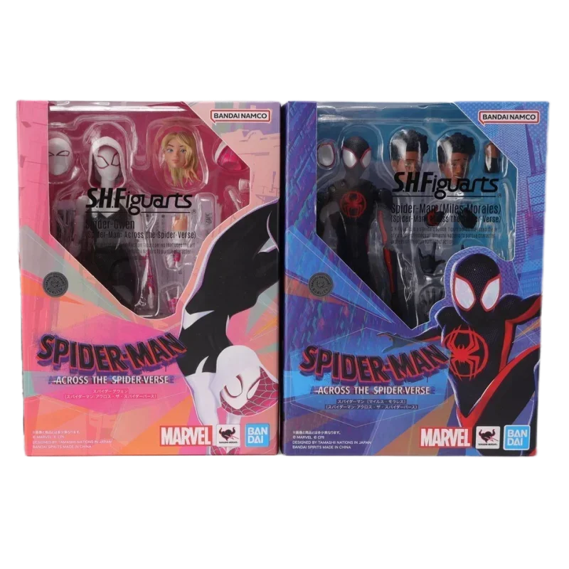 Genuine Bandai Spider Man ACROSS THE SPIDER-VERSE Gwen SHF Anime Action Figures Model Figure Toys Collectible Gift for Children