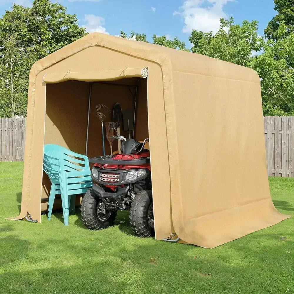 Heavy-Duty Outdoor Storage Shelter, Portable Garage for Garden Tools, Motorcycles & Bikes, All-Steel Metal Tent with Thickened F