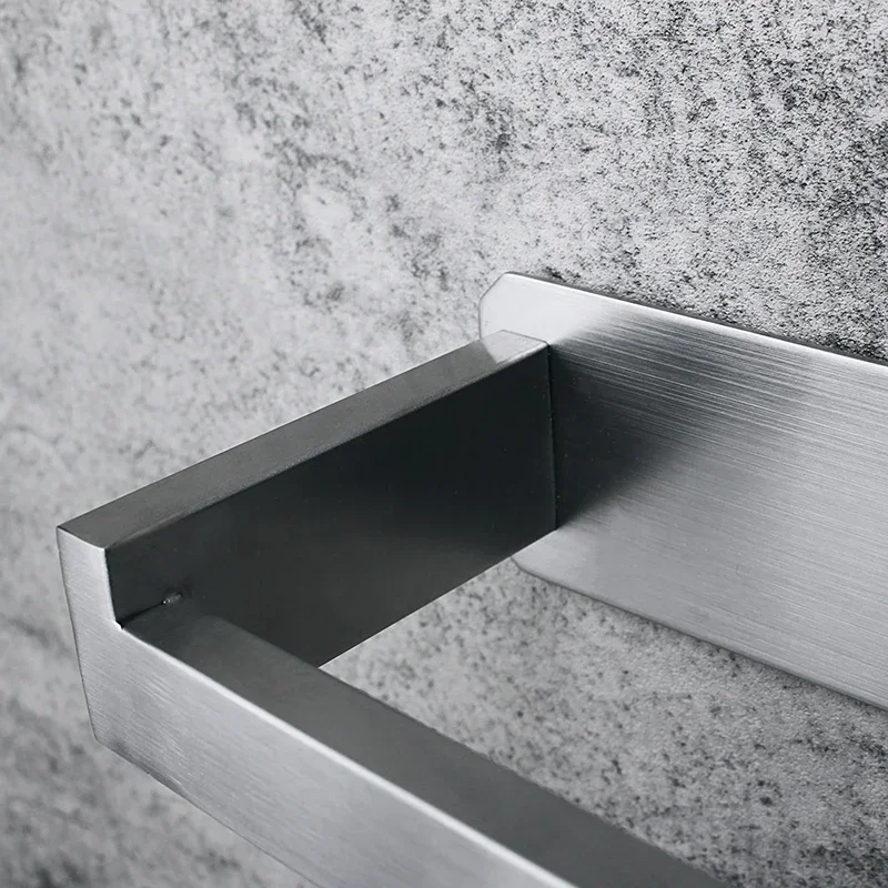 No-Drill Stainless Steel Wall-Mounted Square Tube Tissue Holder For The Bathroom Wall-Mounted Paper Roll Holder image 4