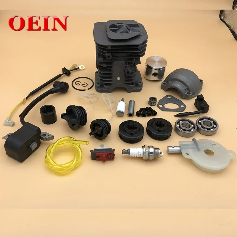 38MM & 40MM Cylinder Piston Bearing Oil Seal Oil Pump Ignition Coil Kit For HUS 137 142 Gas Chainsaw Motor Parts