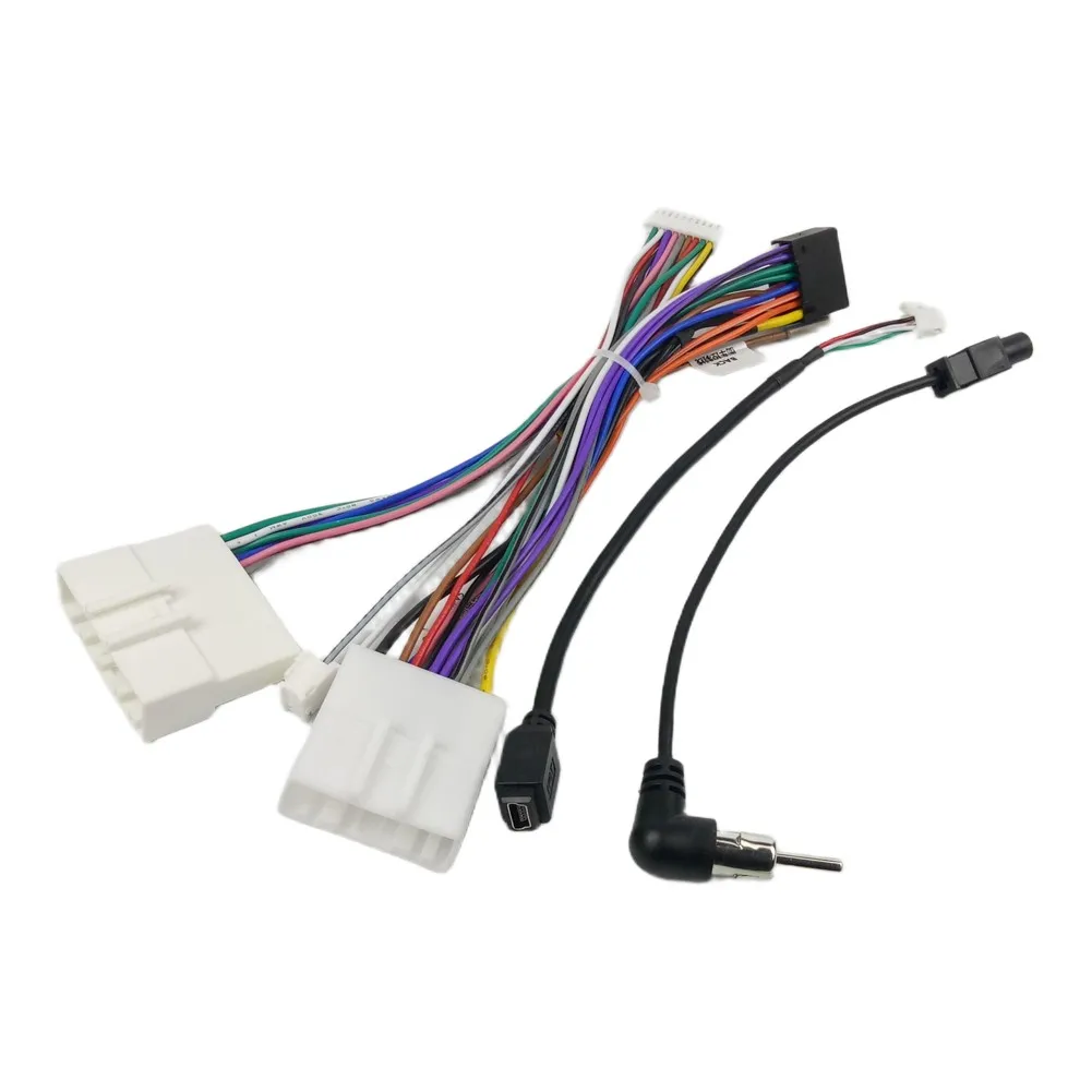 Power Adapter 16Pin for Android Car Radio with for antenna and USB Cable For CLIO 2017 2019 Direct Fit ABS Material