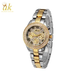 Aokaishen Womens Watch Shockproof Waterproof Luxury Ladies Ar Metal Watch bracelets Rhinestone Bu Cheap Watches Dropshipping