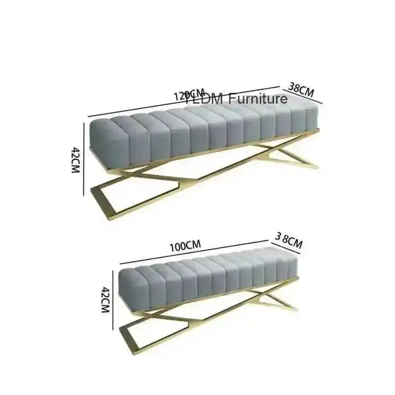 Ottomans Living Designer Room Iron Bag Soft Stools Nordic Bench Light Luxury Home Furniture Cloakroom Golden Shoe Changing Stool
