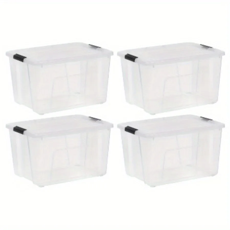 

Storage box with safety lock, transparent - Roomy interior for storing bulky items, seasonal gear, or household essentials.