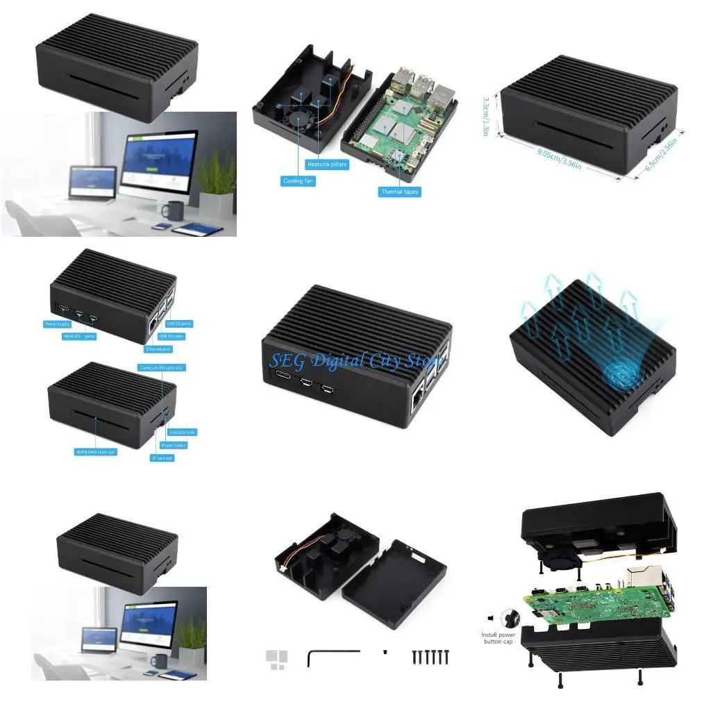 

U75B Metal Case for RPI5 Board with Cooling Fan Heat Dissipation Cooling Box for RPI5 Module