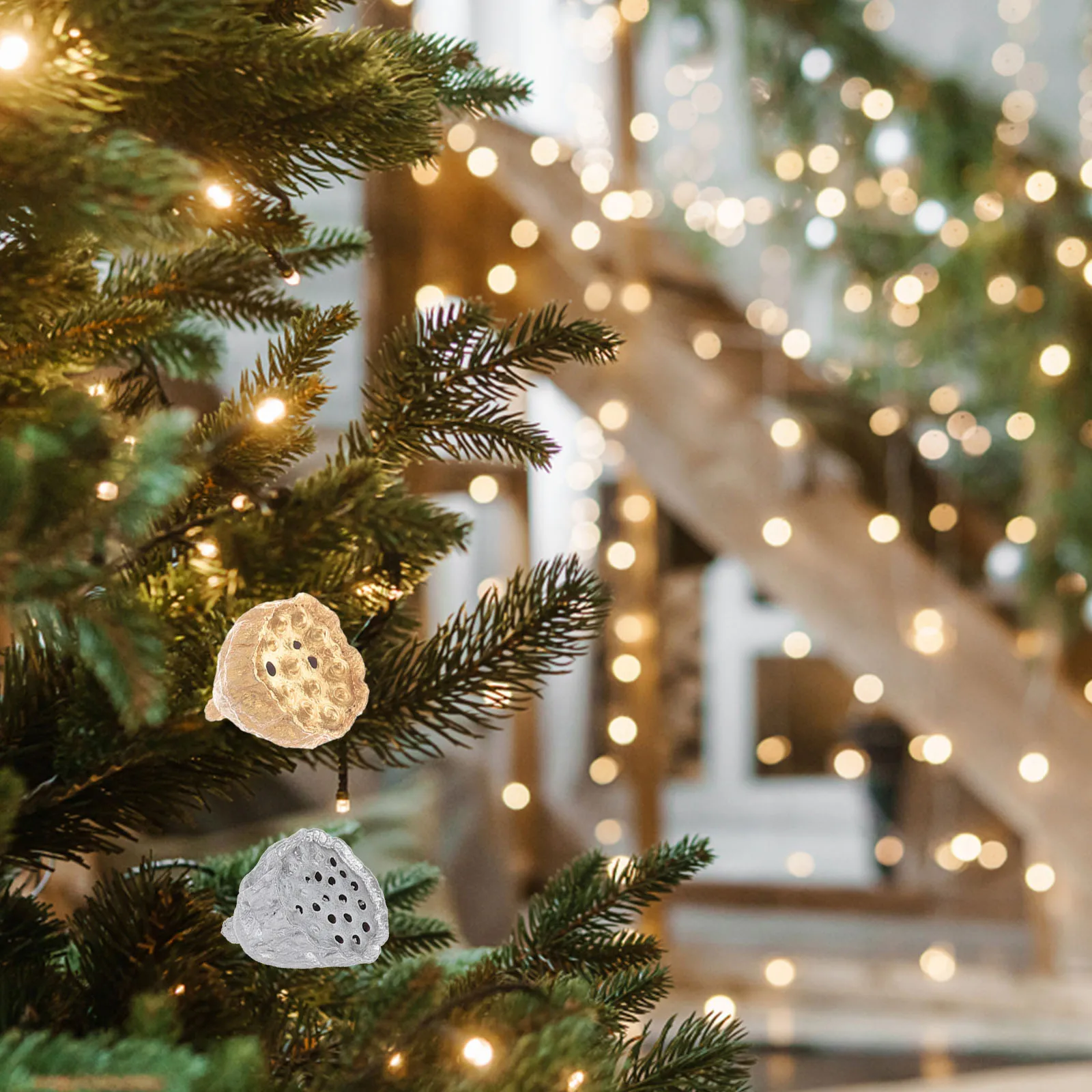 

12Pcs Dried Lotus Natural Lotus Seedpod Decor for Home Party Christmas Table Fireplace Staircase Decoration Craft