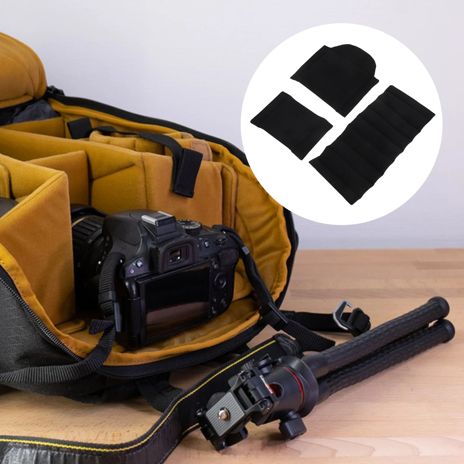 

3Pcs Camera Bag Insert Dividers Shock Absorption Lint Padding Partition for Lens Storage Protective Organizer Lens Bag Inserts