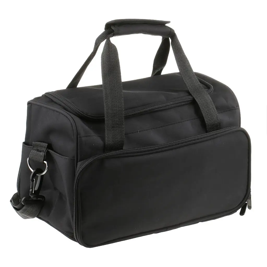 

Black Cosmetology Supplies Bag, Professional Travel Barber Bag with Strap And