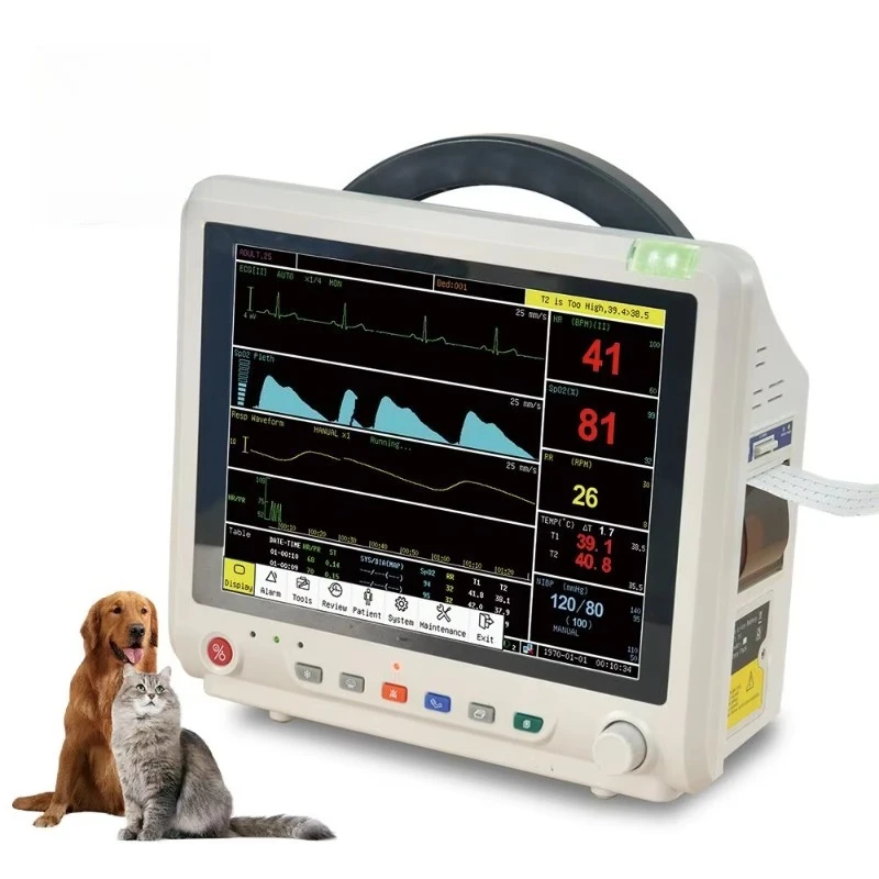 2026 Veterinary Instrument 12.1 Inch Veterinary Multi-parameter Patient Monitor for Animal Care and Supplies