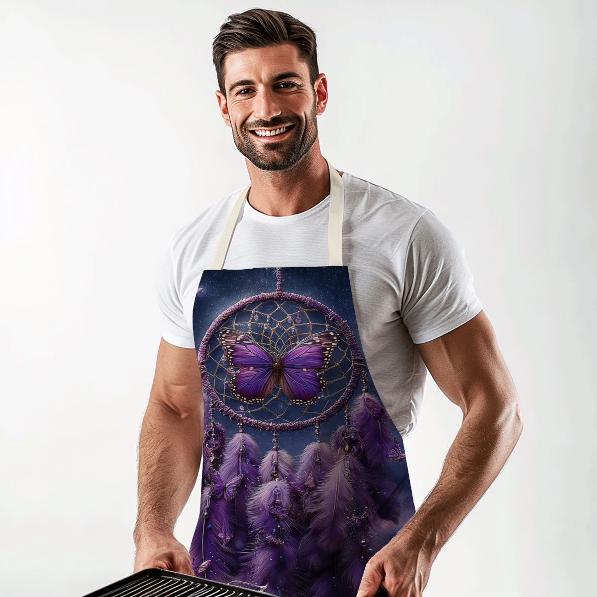 

Винтажный фартук из полиэстера с цветочным узором - стильный фартук для готовки и творчества, удобный полиэстеровый фартук для домашней кухни и студии.