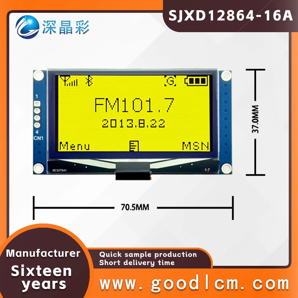 Fabriek Lage Prijs Directe Verkoop Lcd 12864 Dot Matrix Scherm 12864-16a Geel Op Zwart Scherm Kosten Performoled Module