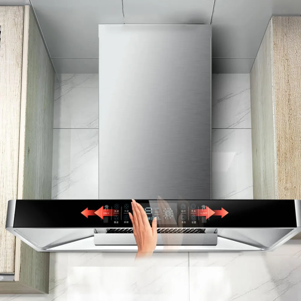 Household Top Suction Range Hood High Suction Stainless Steel Exhaust Hood Kitchen De-Exhaust Range Hood T-Shaped