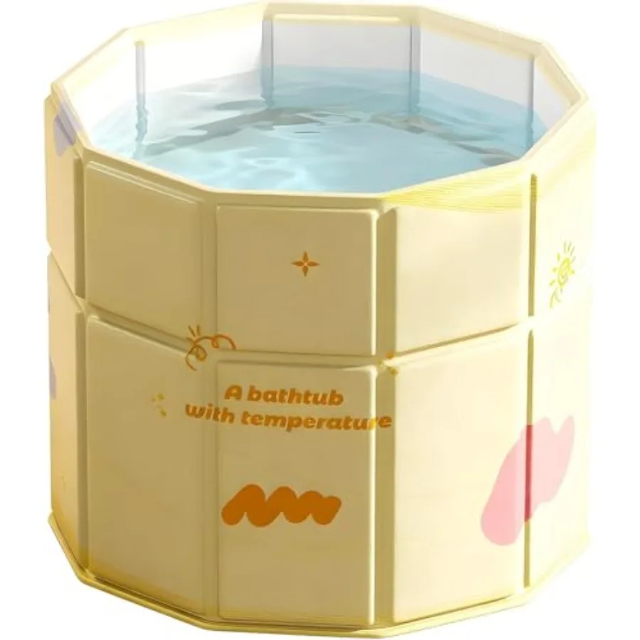 

vora 27.5" Porble Batub for Adults Seniors and Pets Inward FoldinEdge for Easy Step-In 2-in- Ice Ba and Hot SPA Collsible Soaki