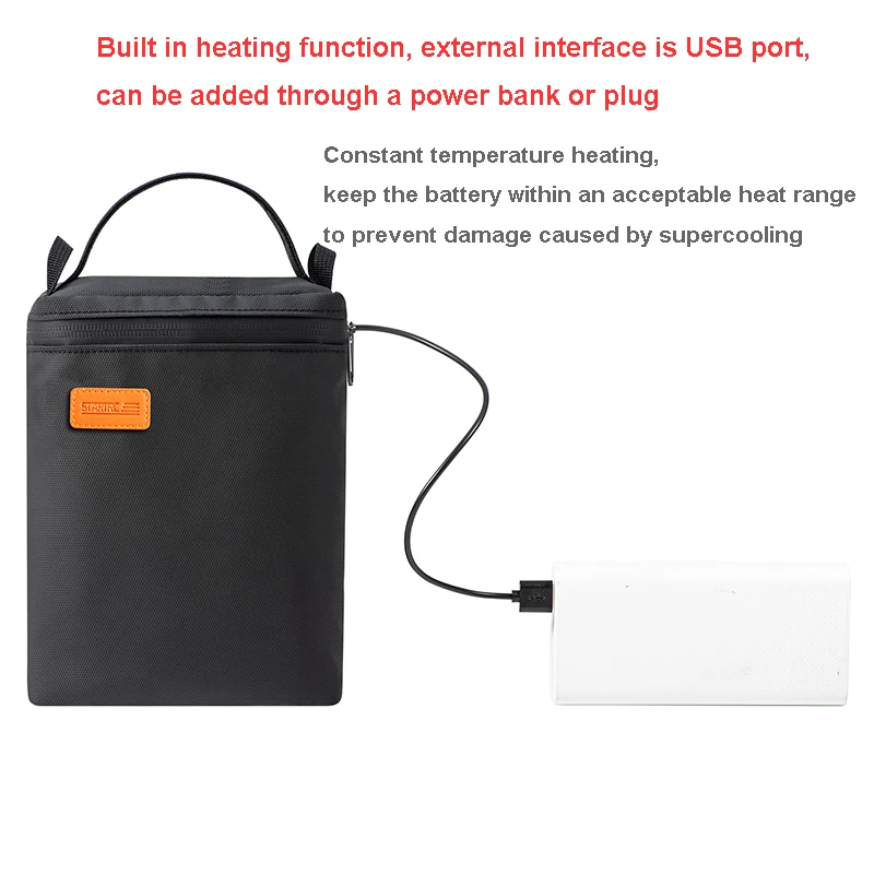 STARTRC Drone Battery Thermostat Heating Bag For DJI Neo /Mini 4 Pro/Mini 3 Pro/Air 3 Battery Heating Bag Portable Storage Bag