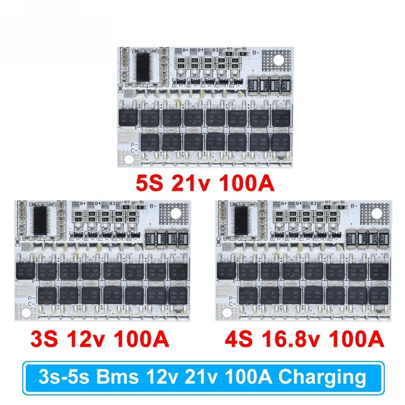 3s/4s/5s Bms 12v 16.8v 21v 100a Li-ion Lmo Ternary Lithium Battery Protection Circuit Board Li-polymer Balance Charging Module
