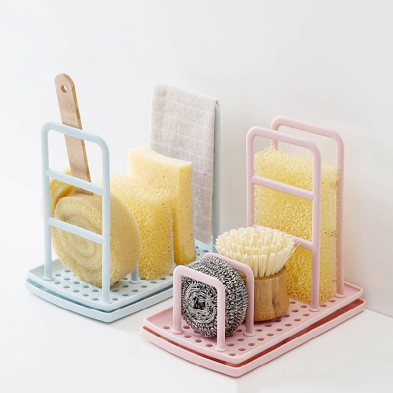 

1PC Dishcloth Sponge Storage Rack Kitchen Sink Sponge Holder Storage Rack Shelf Cloth Hanging Rack For Kitchen Brush Organizer