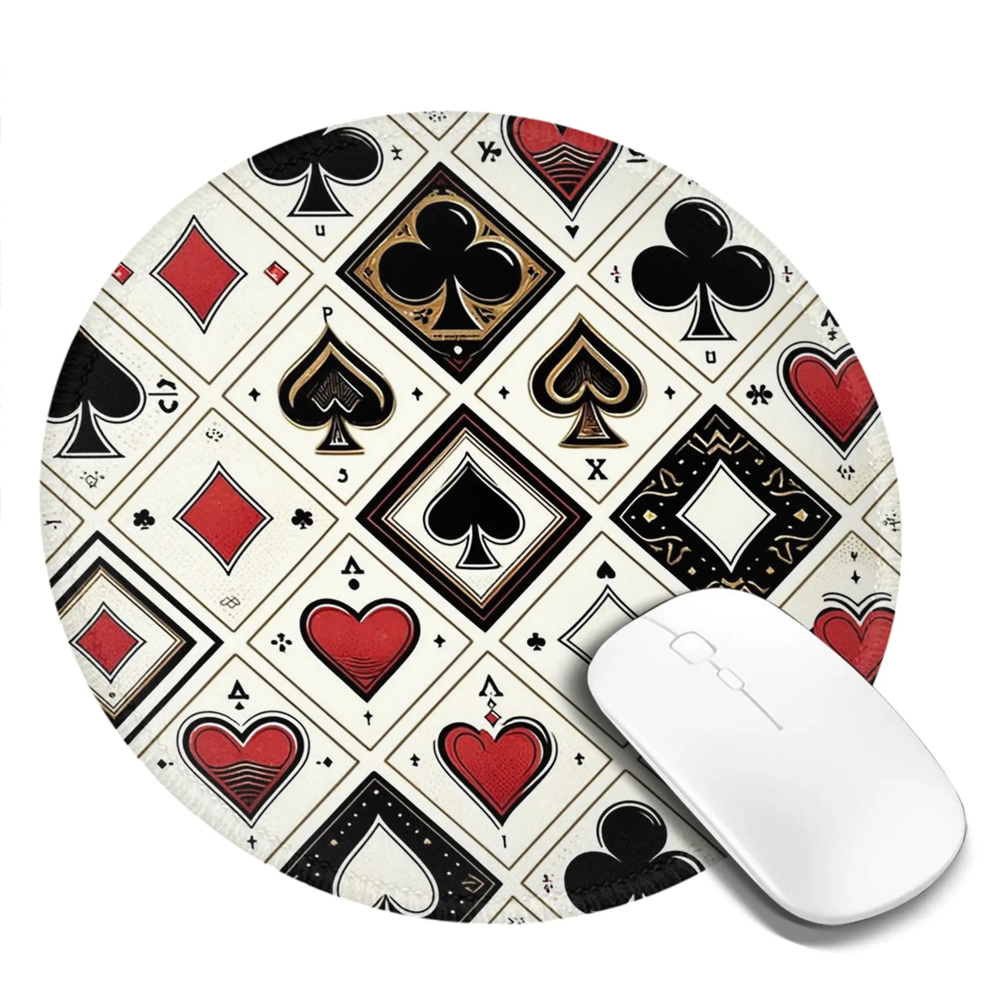 Casino Playing Card Symbols Diamond Heart Spade Clubs Mouse Pad Computer Keyboard Mouse Mat PC Laptop Desk Mat Office Table Mats